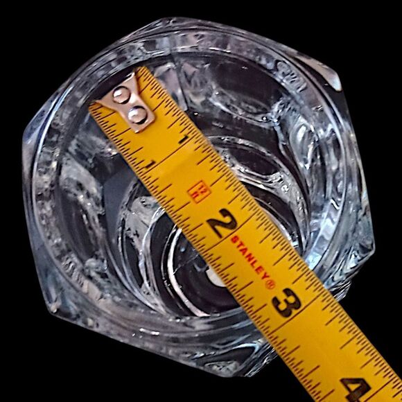 Bohemia Crystal Candle Holder Vase Icy Winter Holiday Party Cube Witchy Glass - Picture 3 of 16